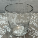Set of 3 antique clear glass candle holders