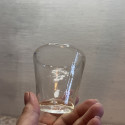 Set of 3 antique clear glass candle holders