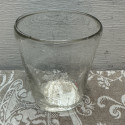Set of 3 antique clear glass candle holders