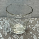 Set of 3 antique clear glass candle holders