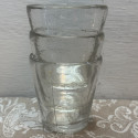 Set of 3 antique clear glass candle holders