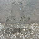Lot de 3 anciens lumignons en verre transparent