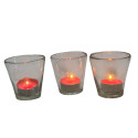 Lot de 3 anciens lumignons en verre transparent