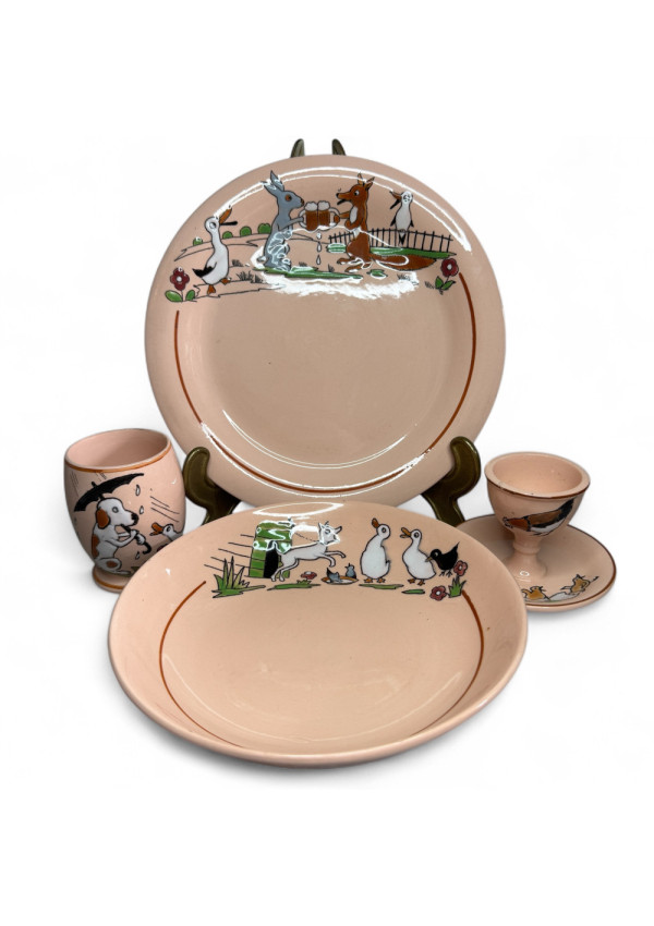 Ensemble de vaisselle pour enfant en faïence BABY LONGWY FRANCE