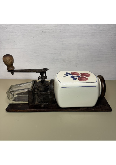 Ancien Moulin à Café Mural – AS Breveté S.G.D.G – Décor Floral ☕🌸