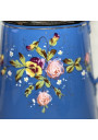 Antique Blue Enameled Sheet Metal Coffee Pot – Floral Relief Decor ☕🌸