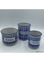 Spice and crystal pots B B | Enamelled sheet metal | Blue and white 1920