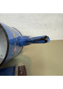 Antique Blue Enameled Sheet Metal Coffee Pot – Floral Relief Decor ☕🌸