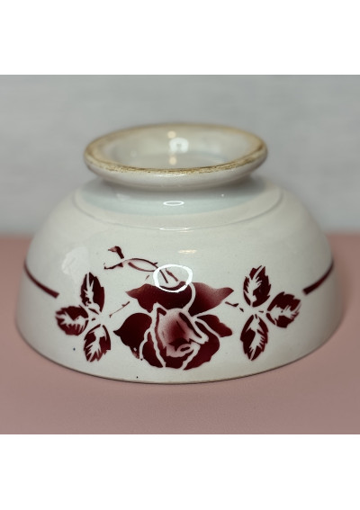 Ancien Bol à Décor de Rose couleur bordeaux – Digoin France 🌹🥣