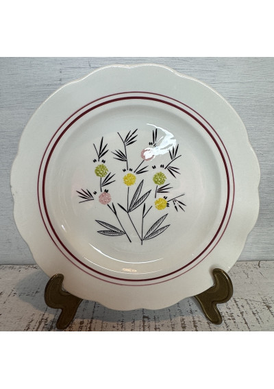 Lot de 2 anciennes assiettes Gien France - Modèle Cap-Ferrat