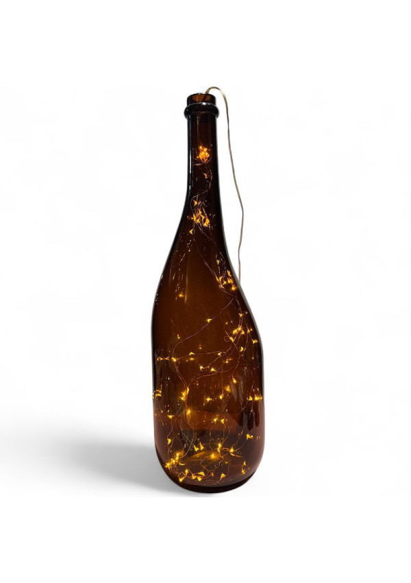 Grande bouteille en verre vintage ambrée 5 L – industriel