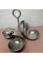 Antique aluminum kitchen utensil for eggs or doughnuts