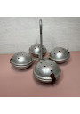 Antique aluminum kitchen utensil for eggs or doughnuts