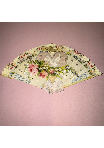 Cardboard pearl sampler fan - Paris France - Colombe