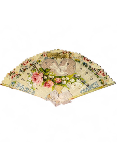 Cardboard pearl sampler fan - Paris France - Colombe