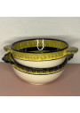 Henriot Quimper Bretons Ear-Handled Bowls - Vintage Faience Set