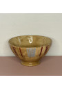 Antique Sepia Faceted Bowl Sarreguemines France