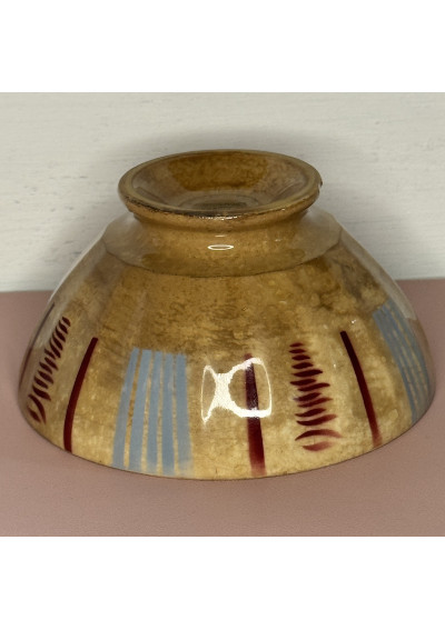 Antique Sepia Faceted Bowl Sarreguemines France