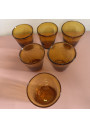 Set of 6 antique amber glass tealight holders