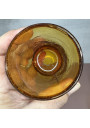 Set of 6 antique amber glass tealight holders