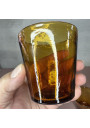 Set of 6 antique amber glass tealight holders