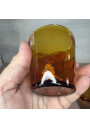 Set of 6 antique amber glass tealight holders