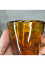 Set of 6 antique amber glass tealight holders
