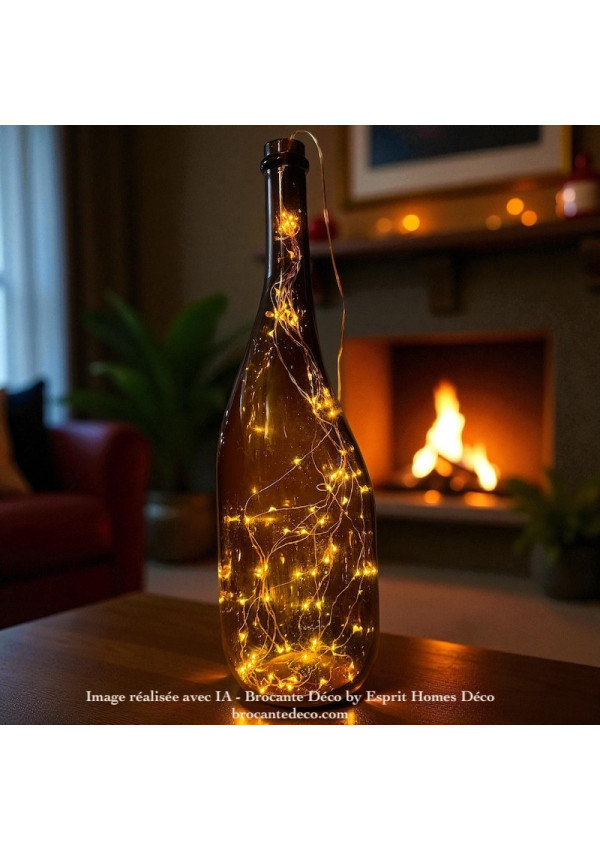 Grande bouteille en verre vintage - 5 Litres - Couleur ambrée foncée