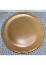 Six Vintage Stoneware Plates: Camel Brown Mottling, 1970s