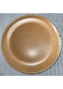 Six Vintage Stoneware Plates: Camel Brown Mottling, 1970s