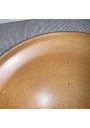 Six Vintage Stoneware Plates: Camel Brown Mottling, 1970s