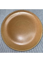 Six Vintage Stoneware Plates: Camel Brown Mottling, 1970s