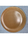 Six Vintage Stoneware Plates: Camel Brown Mottling, 1970s