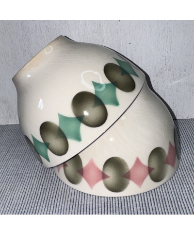 2 Bols Sacavém Vintage Portugal – Décor Géométrique Rétro 50-60