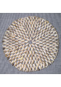Round vintage seashell doily - vintage decorative doily