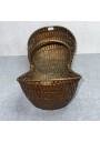 Ancien panier en cuivre tressé  - Panier bourguignon