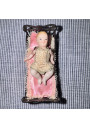 Collectible Miniature: Biscuit Porcelain Baby and Antique Wrought Iron Bed