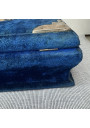 Ancienne Boîte à Couture en Velours Bleu et Intérieur Capitonné