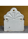 Antique white and red enameled tin matchbox