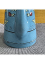 Ancienne cafetière en tôle émaillée bleue décor floral en relièf 🌸