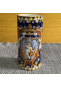 Antique small Gien vase with Renaissance blue decoration, dating from 1938 to 1960, signed Thibault.
