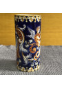 Ancien  petit vase Gien décor Renaissance bleu de 1938 - 1960 - Signé Thibault