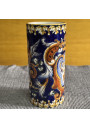 Antique small Gien vase with Renaissance blue decoration, dating from 1938 to 1960, signed Thibault.