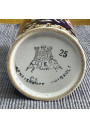 Ancien  petit vase Gien décor Renaissance bleu de 1938 - 1960 - Signé Thibault