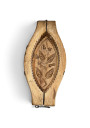 Ancien moule à beurre en bois motif floral