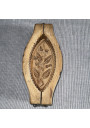 Ancien moule à beurre en bois motif floral