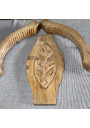 Ancien moule à beurre en bois motif floral