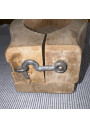 Ancien moule à beurre en bois motif floral