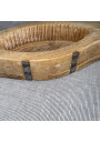 Ancien moule à beurre en bois motif floral