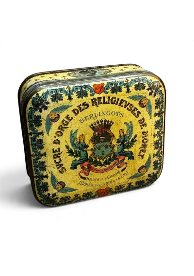 Ancienne boîte publicitaire Sucre d'orge des Religieuses de Moret